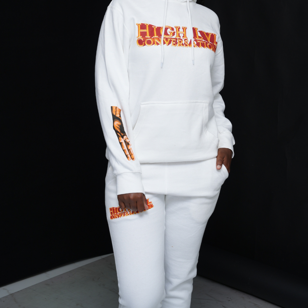 High Level Conversations Joggers (White)
