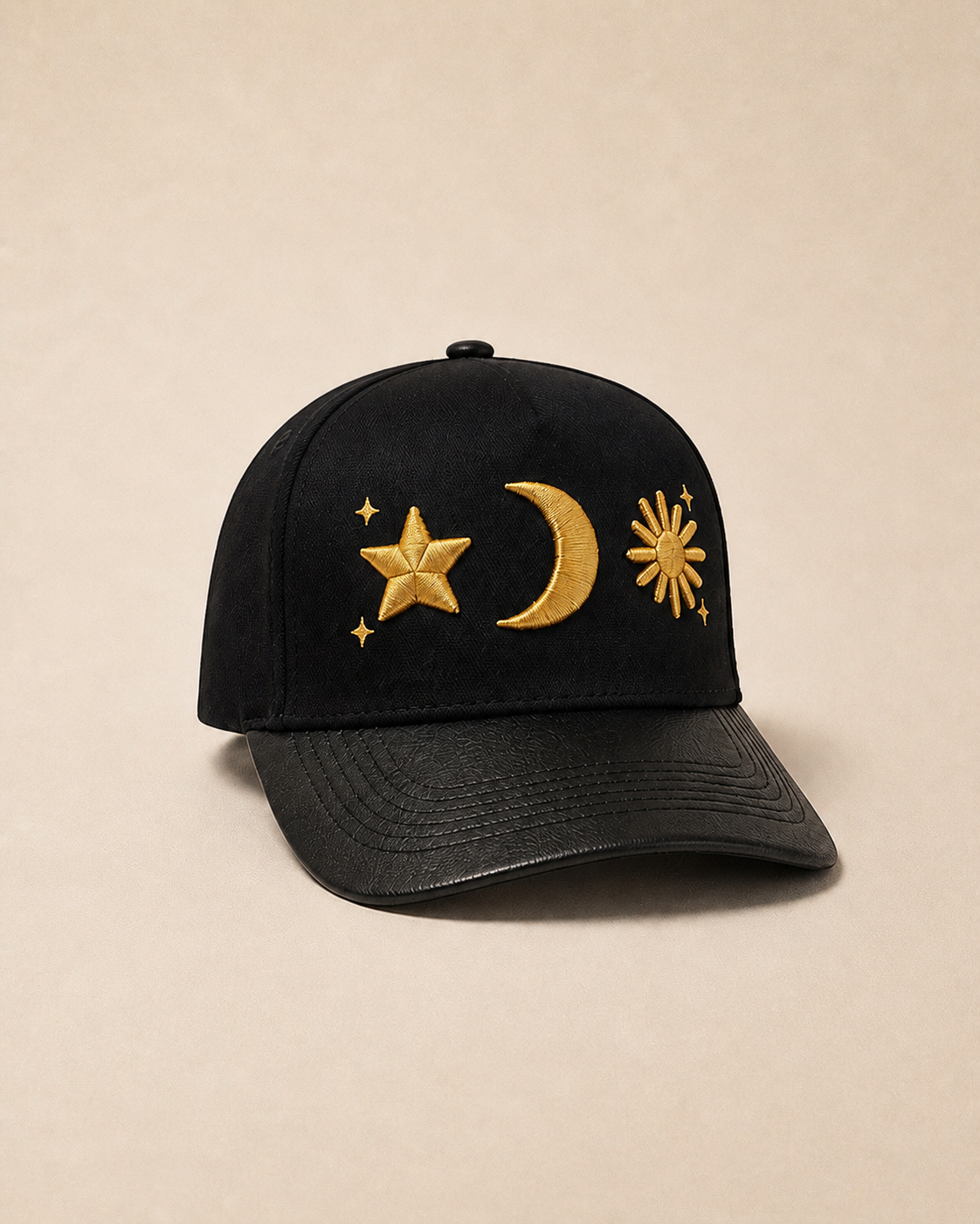ORIGIN GOLD LEATHER BRIM TOP CROWNZ (Blk/Gld)