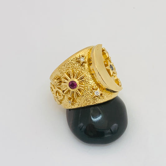Moorian Crownz Black Star Ring