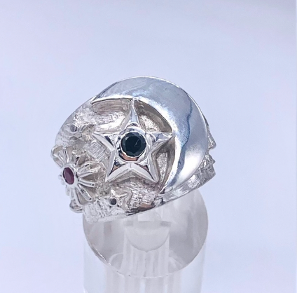Black Star “ Moorish Silver Ring