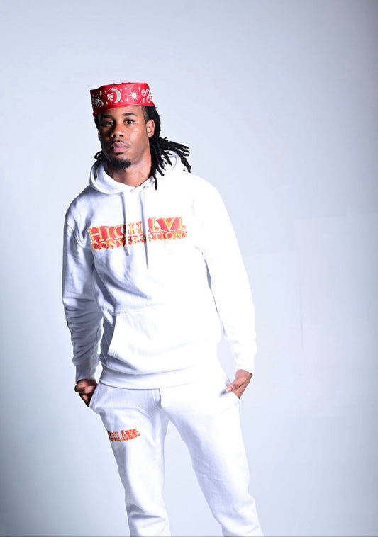 High Level Conversations Joggers (White)